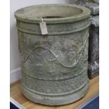 A pair of reconstituted stone tubs W.51cm approx.