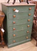 A six drawer painted pine chest W.60cm