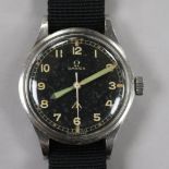 A gentleman's 1950's stainless steel Omega RAF pilot's military wrist watch, ref. 2777-1, movement