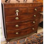 A Regency mahogany bow fronted chest of drawers W.116cm