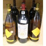 Four bottles of assorted magnums of wine including two bottles of Chateau Camensac, 1985, one bottle