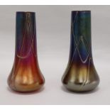 A pair of Art Nouveau glass vases H.25cm