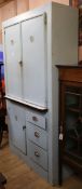 A vintage kitchen cupboard W.105cm