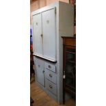 A vintage kitchen cupboard W.105cm