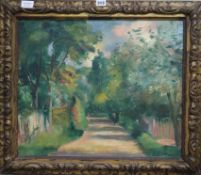 Henry Ottmann, oil on canvas, figures in parkland, signed, 18 x 21.5in.