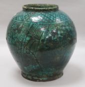 A Kashan pottery jar H.31cm