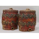 Two Victorian earthenware spirit casks