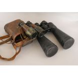 A pair of World War I J & B green military binoculars and another pair