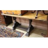 An oak refectory table W.180cm