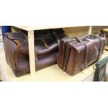 A large Gladstone bag and a Doctor's bag Doctor's bag W.59cm x H.36cm x D.24cm