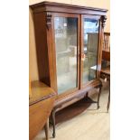 A Victorian mahogany cabinet, on stand W.92cm