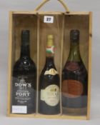 A Dow's 1977 vintage port, champagne cognac and 1988 Disznoko Tokay Essencia