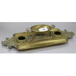 A French brass inkstand