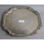 A George V silver shaped square salver, Viner's Ltd, London, 1935, 34.3cm.