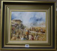 John Guy, oil on board, 'Bookies Day, Rockhampton Races 1920', signed and dated 1983, 10 x 12in.