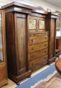 A Victorian mahogany Beaconsfield wardrobe W. 220cm