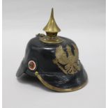 A miniature model of a German picklehaube