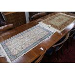 Two small Persian silk rugs 100cm x 66cm and 100cm x 53cm