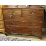 A George III mahogany five drawer chest. W.125cm