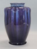 A Pilkingtons Royal Lancastrian dark blue glazed vase, pattern number 2090