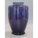 A Pilkingtons Royal Lancastrian dark blue glazed vase, pattern number 2090