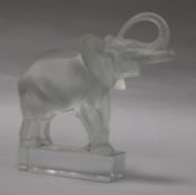 A Lalique signed post war elephant