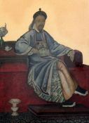 19th century Chinese Schoolgouache, watercolour and collagePortrait of a seated Chinaman22.5 x