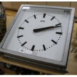 A French double sided railway clock by ATO width 50cm height 51cm