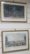 Laurie and Whittle publ., two coloured engravings, views of Versailles, largest 10 x 16in.