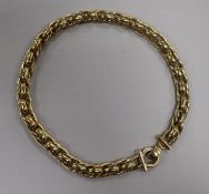 A 9ct gold fancy link chain, 41cm.