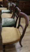 Five Victorian mahogany dining chairs