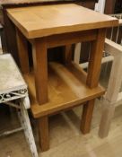 A pair of oak lamp tables W.60cm