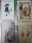 A large folder of postcards