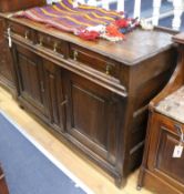 An 18th century oak dresser base W.123cm