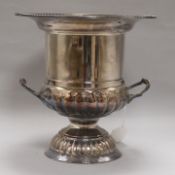 A plated two handled wine cooler, height 24.6cm.