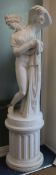 A plaster figure of a semi-nude maiden W.50cm