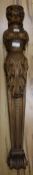 A 19th century carved walnut caryatid corbel (possibly Irish) length 117cm