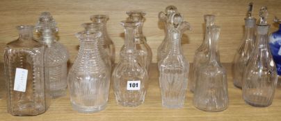 A collection of decanters tallest 24cm