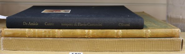 Three books: A volume of Cuore, another of Roma de Navorta and a volume of Raccolta di Cinquanta