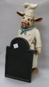 A butchers painted plaster model of a pig height 62cm
