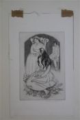 Cecilia Compton-Smith (Exh.1931-37)etching,Three seated figures,signed in pencil,6 x 4in., unframed