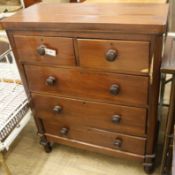 A late Victorian mahogany chest of drawers, a.f. W.92cm