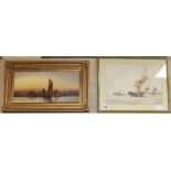 Frederick J. Aldridge, watercolour, 'Running For Shoreham', signed and dated '02, 10 x 14in. and