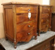 A pair of mahogany four drawer bedside cupboards W.53cm.