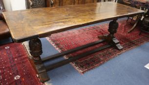 An oak refectory table W.223cm