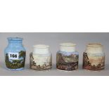 A small collection of Prattware fish paste pots