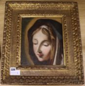 19th century Italian School, oil on canvas, fragment head study of the Virgin, 10.5 x 9in.