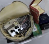 A collection of silver and costume jewellery, wristwatches, etc., to include a Goodwood/Concorde