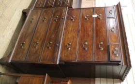 A mahogany chest on chest W.119cm