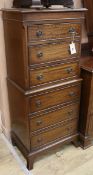 An inlaid mahogany chest on chest W.51cm